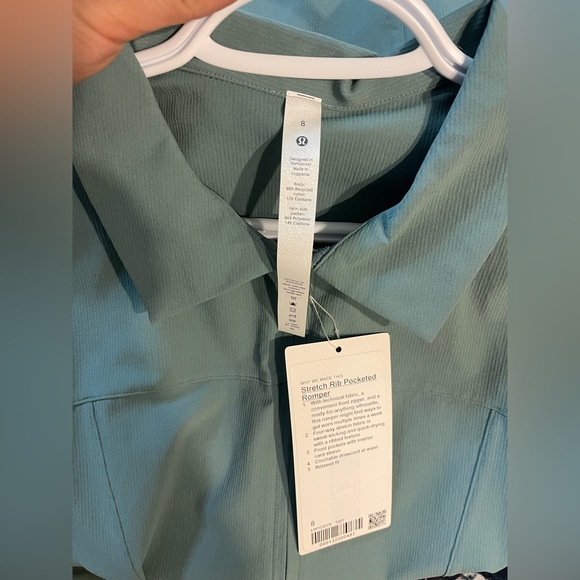 NWT Lululemon Stretch Rib Pocketed Romper in Tidewater Teal - Picture 5 of 14